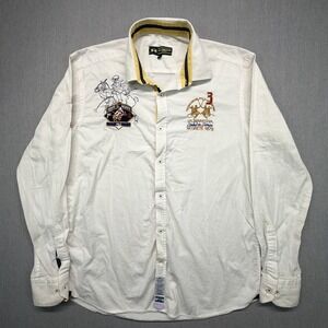 Absolute Rebellion Men's Embroidered Shirt Golf Tournament Preppy XL